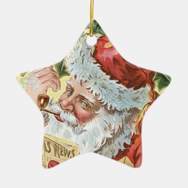 Santa's Little Helper Ceramic Ornament (Front)