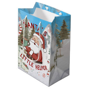 Santa's Little Helper Christmas  Medium Gift Bag