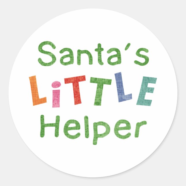 Santa's Little Helper Classic Round Sticker (Front)