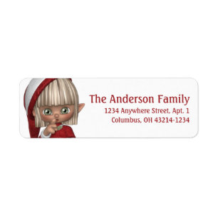 Santa's Little Helper Elf Christmas Address Label Return Address Label