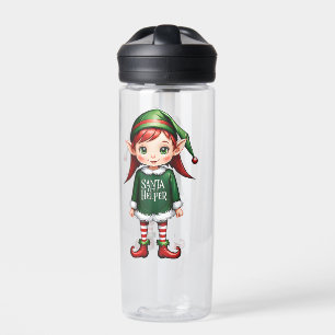 Santas Little Helper Elf Festive Christmas Water Bottle