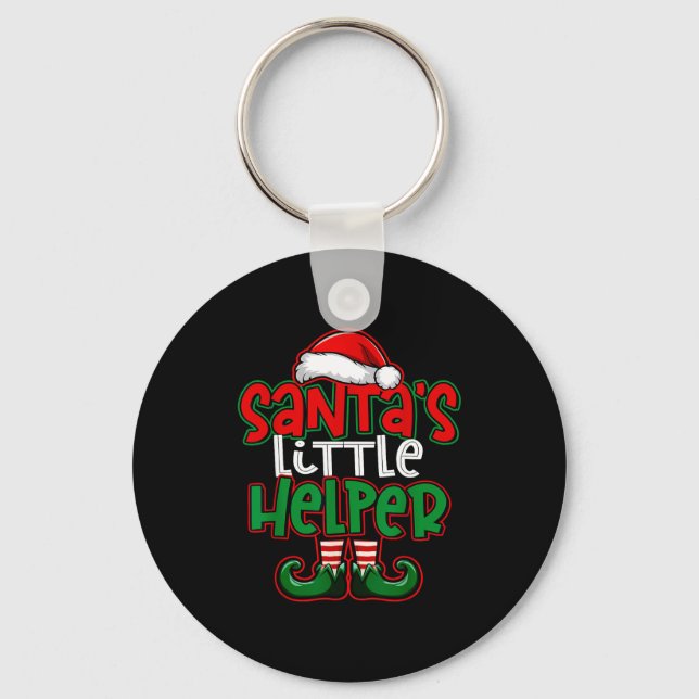 Santa's Little Helper Espresso Martini Christmas T Key Ring (Front)
