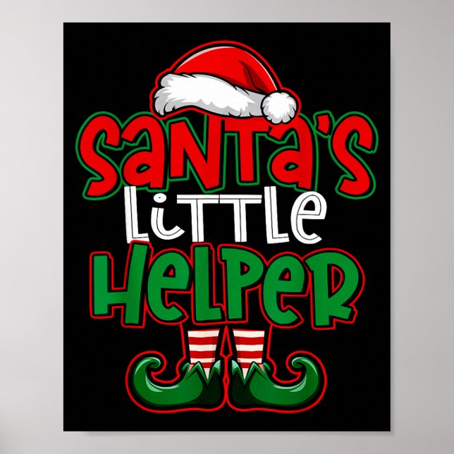 Santa's Little Helper Espresso Martini Christmas T Poster (Front)