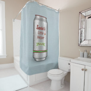 Santa's Little Helper Holiday Ale Beer Can   Shower Curtain