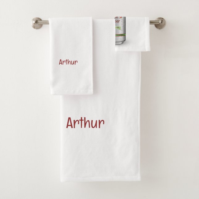 Santa's Little Helper Holiday Ale Personalised Bath Towel Set (Insitu)