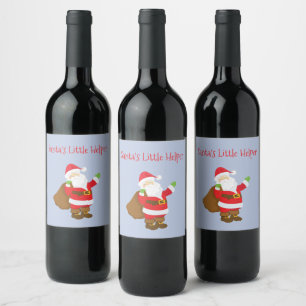 Santa's Little Helper Jolly St Nick Sack of Gifts Wine Label