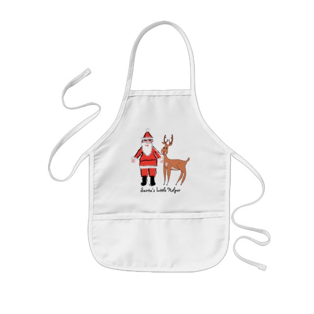 Santa's Little Helper Kids Christmas Apron (Front)