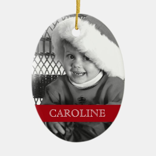 Santa's Little Helper Personalised Oval Ornament (Front)