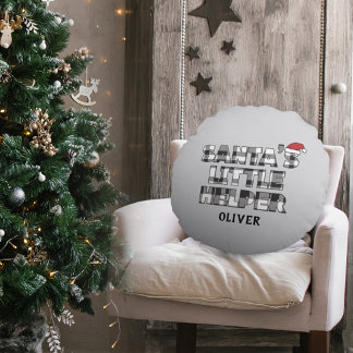 Santa's Little Helper Personalized  Round Cushion