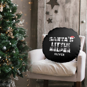Santa's little helper Personalized Round Cushion
