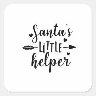 Santa's Little Helper Pregnancy Announcement Square Sticker