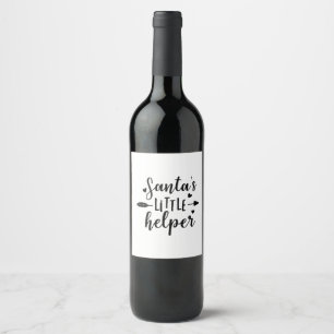 Santa's Little Helper Pregnancy Announcement  Wine Label
