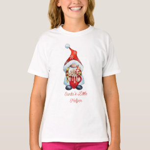 Santa's Little Helper Red Girl Gnome T-Shirt