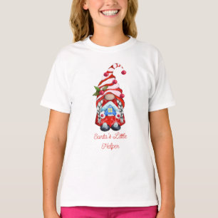 Santa's Little Helper Red Girl Gnome T-Shirt