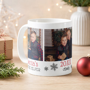 Santas Little Helper Red Photo Christmas Coffee Mug