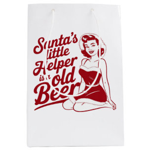 Santa's Little Helper Snarky Christmas Sarcastic  Medium Gift Bag