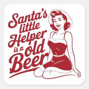 Santa's Little Helper Snarky Christmas Sarcastic  Square Sticker