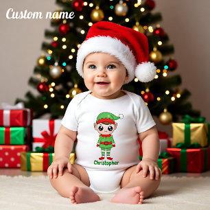 🎄Santa's little helper with custom name Baby Bodysuit
