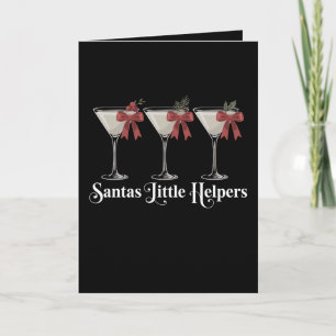 Santas Little Helpers Christmas Martini Cocktails Card