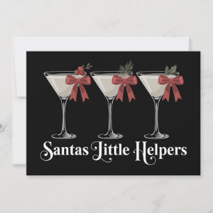 Santas Little Helpers Christmas Martini Cocktails Invitation