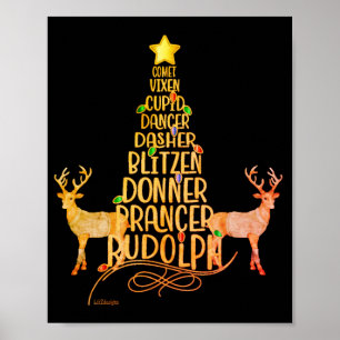 SANTA'S LITTLE HELPERS CHRISTMAS TREE POSTER