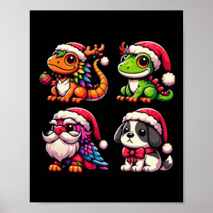Santa's Little Helpers Cute Animal Christmas Colle Poster
