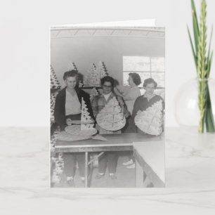 Santa's Little Helpers Retro Greeting Card