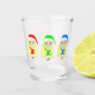 Santas little helpers shot glass