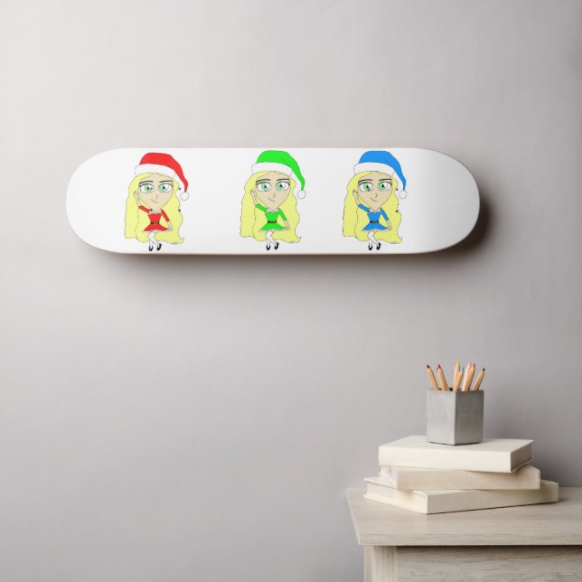 Santas little helpers   skateboard (Wall Art (Horz))