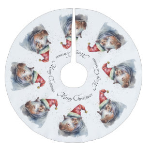 Santa's Little Hippo, custom Brushed Polyester Tree Skirt