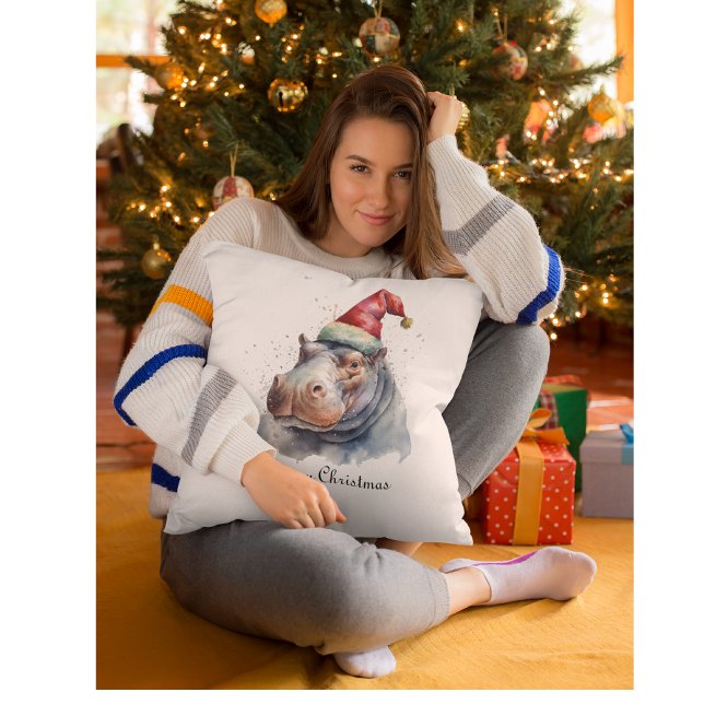 Santa's Little Hippo, custom Cushion (Creator Uploaded)