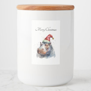 Santa's Little Hippo, custom Food Label