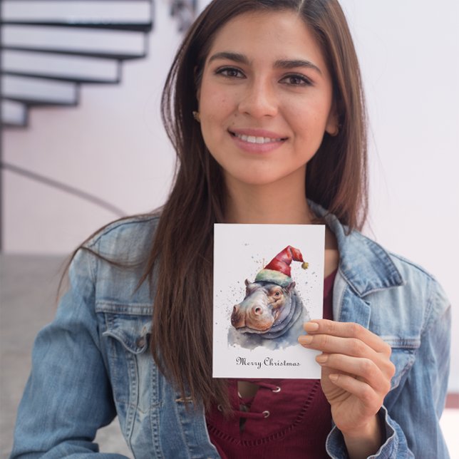 Santa's Little Hippo, custom Holiday Card (Creator Uploaded)