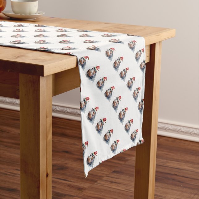 Santa's Little Hippo Short Table Runner (In Situ)