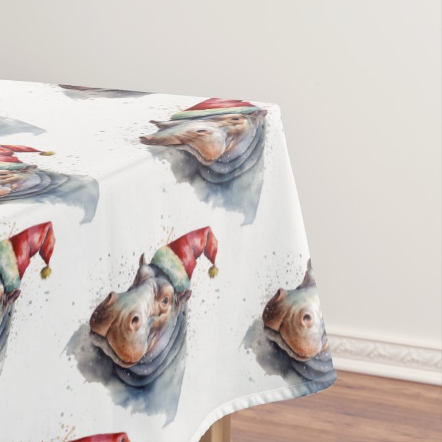 Santa's Little Hippo Tablecloth (In Situ)