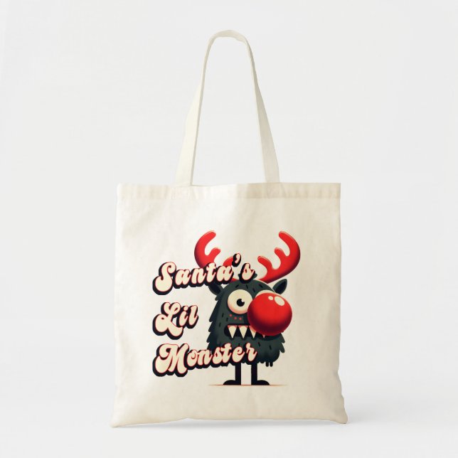 Santa's Little Monster Tote Bag (Front)