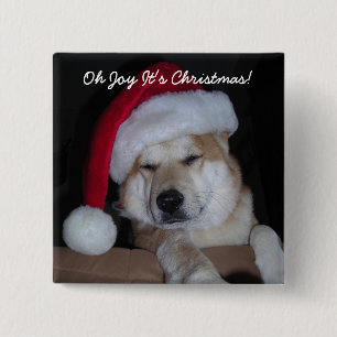 Santa's Little Shiba-Inu Helper Button