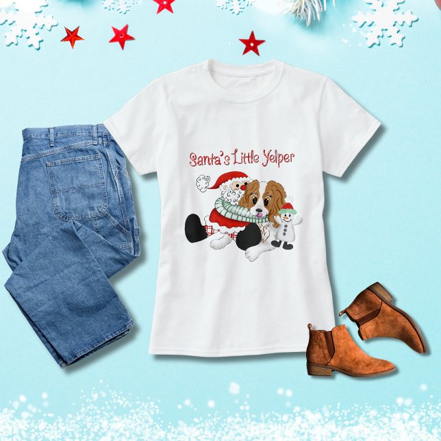 Santa's Little Yelper Cavalier King Charles  T-Shirt (Creator Uploaded)