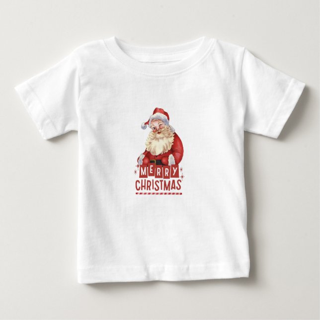 "Santa's Littlest Helper: Infant Christmas Tee" Baby T-Shirt (Front)