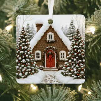 Santa's Lodge Metal Tree Decoration