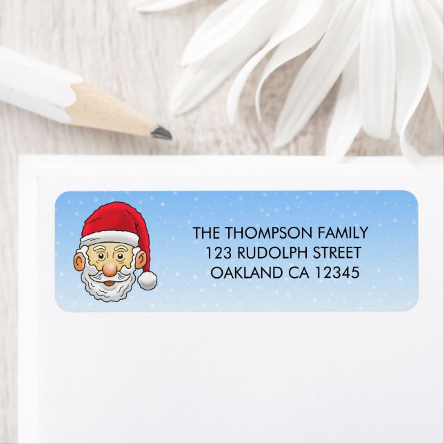 Santa's lovely face return address label (Insitu)