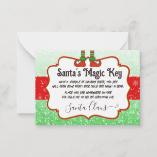 Santa's Magic Key Christmas Elf Note for kids Card