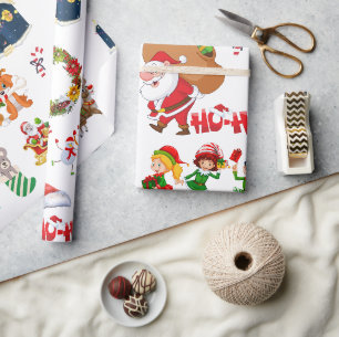 Santa's Many Friends Wrapping Paper