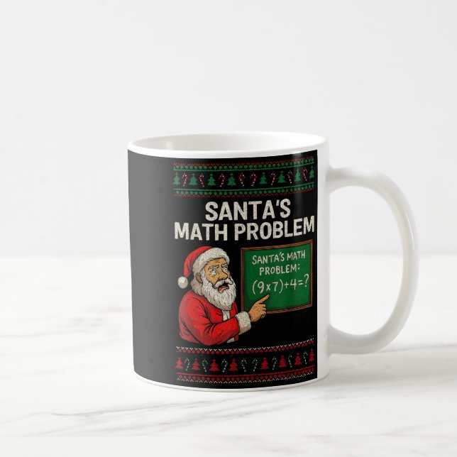 Santa's Math Problem 67 Viral Meme Christmas Ugly  Coffee Mug (Right)
