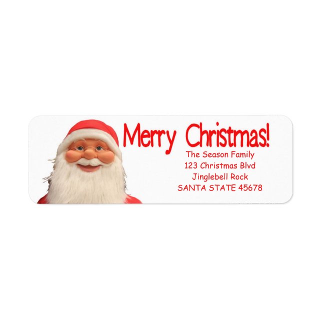 Santa's Merry Christmas label Return Address Label (Front)