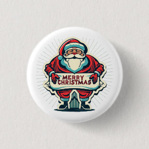 Santa's Merry Message Spreading Christmas Joy 3 Cm Round Badge
