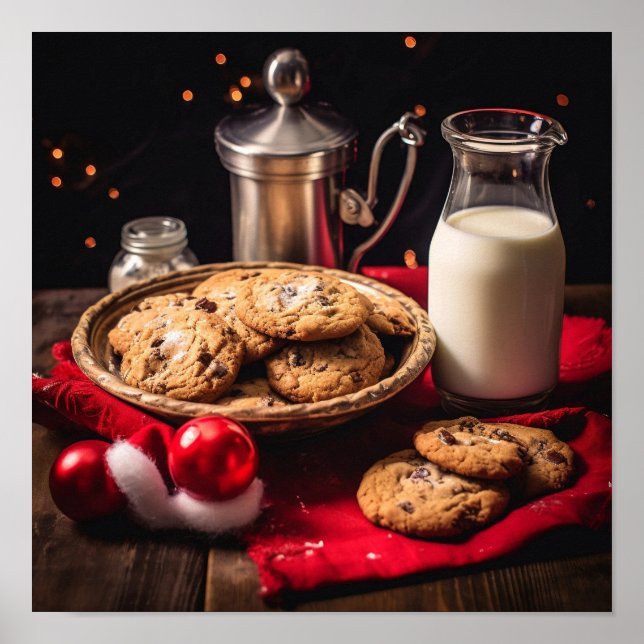 Santa's Milk and Cookies Poster (Front)