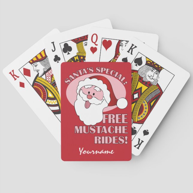 Santa's Moustache Rides custom playing cards (Back)