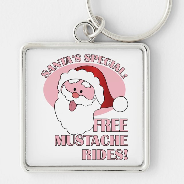 Santa's Moustache Rides key chain (Front)
