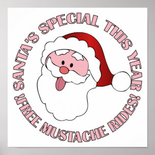 Santa's Moustache Rides poster